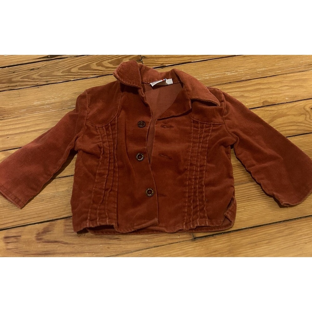 Vintage Billy The Kid Jacket Dress Blazer Size 2T Corduroy Rust Orange